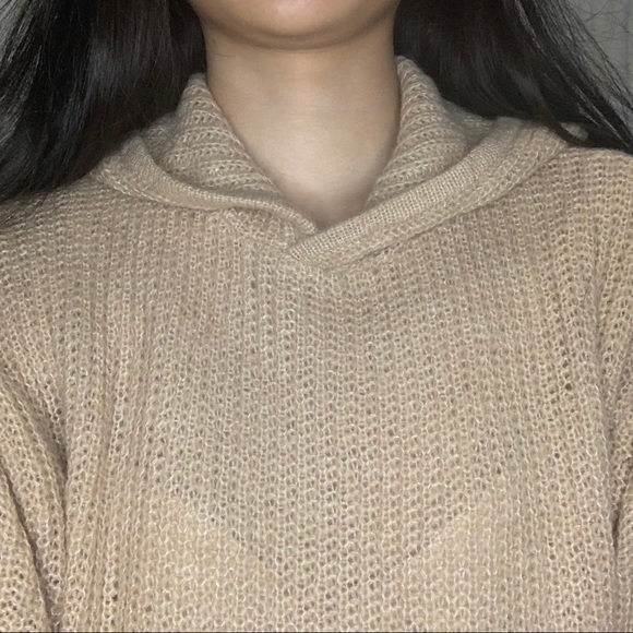 NWT H&M Beige Knit Pullover Hoodie - Picture 4 of 11